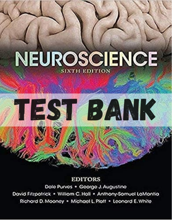 Test Bank for Neuroscience, 6th Edition by Purves